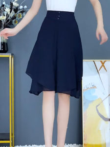 Váy Xếp Ly Chiffon Rộng Rãi Thoáng Khí Mùa Hè 2025 Váy Dài Đến Giữa Bắp Chân Cạp Cao Cho Nữ