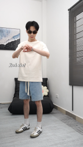 Quần jean short MÀU XANH NHẠT S2 dành cho cả nam và nữ mặc thoải mái dễ phối đồ