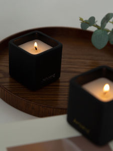 Pure Color Internet Famous Aromatherapy Plaster Square Cup Candle Bedroom Home Use Incense Ornament Freshly Baked Aromatherapy Candle