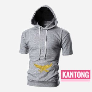 kaos Hoodie pria lengan pendek berkantong depan size m l xl