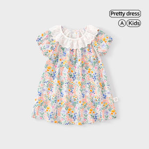 HUANMILE | Baby Flowered Princess Dress Small Fresh Style