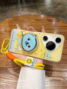 Huawei Pura70 Pro+ Dual Layer Mate60 pro Cute Orange Juice Queer Magnetic Attraction Stand Phone Case Full Cover Anti-Fall Cartoon P40 pro Hand Rope P50 pro
