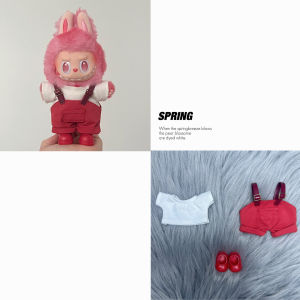 ชุดเสื้อผ้าเด็ก Labubu รุ่นที่สาม ชุดเสื้อผ้าดีไซน์พลังงานสูง 17 ซม สำหรับตุ๊กตา Pullip สีแดง คอลเลกชัน