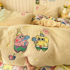 susan | Thickening Warm Coral Milk Velvet Bedding Set