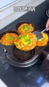 Omelet Pan for Bacon Pancake Burger Egg Ham Maker Wooden Handle Frying Pot Cook
