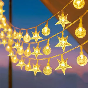 ไฟตกแต่งแสงอาทิตย์สำหรับกลางแจ้ง ไฟตกแต่งสีฟ้าที่เต็มไปด้วยดาว ไฟตกแต่งสีสันสดใส ไฟตกแต่งสำหรับเต็นท์ปีนเขา ตกแต่งบ้าน ตกแต่งสวน