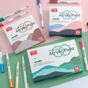 GuangNa 12/24/36 Colors Morandi Pastel color Acrylic Paint Markers Pen set for Art Painting