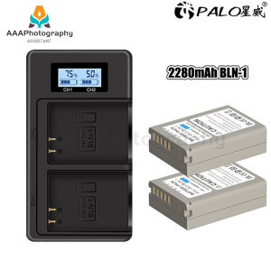 【Ready shipping】PALO 2280mAh BLN-1 BLN 1 PS-BLN1 Camera Battery + Dual USB charger for Olympus OM-D E-M1 E-M5 Mark II PEN-F E-P5 EM1 EM5 PENF EP5