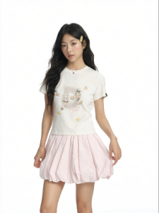 dangerouspeople | Fitted Round Neck Handpainted Tshirt Summer
