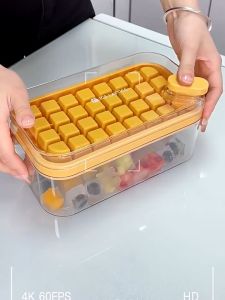 Cetakan Es Batu Pembuat Es dengan Tekanan Kubus - Kotak Penyimpanan Es Grade Makanan | Alat Membuat Es Serbaguna untuk Rumah Tangga