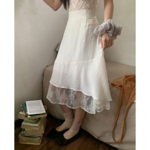 Mixd | Elegant Lace Splicing A-Line Skirt Summer