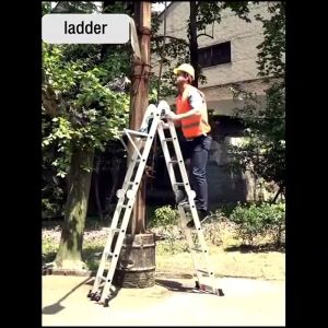 Adjustable Ladder Aluminum 12/16/20FT Heavy Duty Multi Purpose Thickened Ladder Foldable Ladder