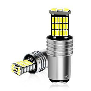 2PCS Super Bright 1156 BA15S 1157 BAY15D 4014 45SMD LED Reverse Stop Brake Rear Lights Bulbs 6000K White Canbus No Error for Car