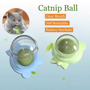Catnip Ball Self-adhesive Cat Toy Mint Ball Rotating Pet Nip Snack Chew Treat Clear Mouth