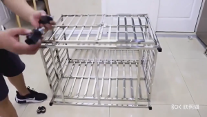 Stainless steel dog cage large dog medium dog with toilet household golden retriever dog cage house kennel gift dog bowl large size stainless cage