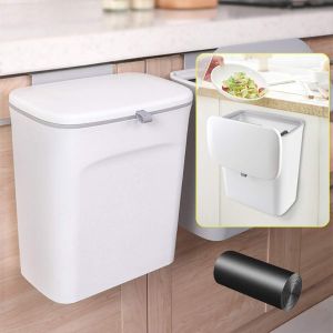 Small Kitchen Compost Bin - Countertop/Under Sink Use Lidded Hanging Indoor Trash Can for Kitchen Cabinet Doors 1pc