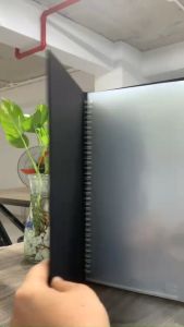 BÌa menu nhỡ A4 15x30cm  in chìm 10 lá màu đen nâu cho nhà hàng khách sạn