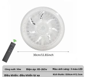 Quạt Trần Hiện Đại Có Đèn E27 Ổ Cắm Điều Khiển Từ Xa Đèn Tròn 50W Cho Phòng Khách Phòng Ngủ AC85-265V Đèn LED 3 Màu Có Thể Điều Chỉnh Độ Sáng