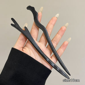 New Chinese Style Black Ebony Hairpin Womens Ma Face Skirt Accessory Ancient Style Hair Accessories Daily Hairpin Hair Decor