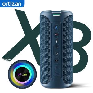 Loa Bluetooth Ortizan X8 Không Dây IP67 Chống Nước Di Động Có Đèn 40W Âm Thanh Nổi Lớn TWS BT5.3 Dành Cho Cắm trại/Nhà