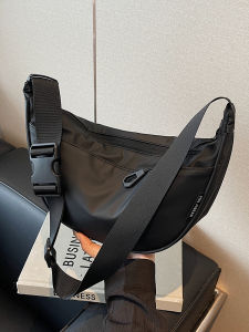 Waterproof Dumpling Shaped Shoulder Bag for Women Casual Commute Satchel Lightweight Moon Tooth Crossbody Bag Polyester Lining