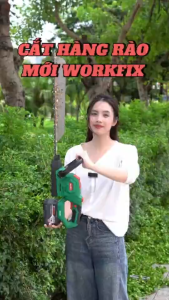 Máy cắt tỉa hàng rào cắt cây cảnh WORKFIX Chính hãng - Động cơ lõi đồng 100% - chân pin phổ thông 4cm