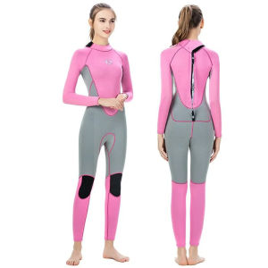 [ตำนาน6] ชุดดำน้ำผู้หญิง3Mmชุดเต็มตัวชุดดำน้ำผ้านีโอพรีนสำหรับชุดบอดี้สูทแขนยาวโต้คลื่นดำน้ำ