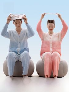 MiiOW | Couples Sleepwear Set Half Velvet Coral Fleece Long Sleeve Long Pants Home Clothes Catman Star Same As Mens Womens Autumn Winter