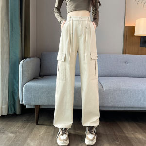 LANGPIN | Street Style High Waist Workwear Pants Womens Loose Drapey Wide Leg Drawstring Trousers Mountain Climbing Sports Shorts