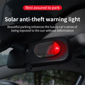 1pc Car Fake Security Light Solar Powered Simulated Dummy Alarm Wireless Warning Anti-Theft Caution Lamp LED Flashing Lights