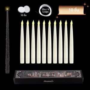 12/10 PCS LED ลอยเทียน Magic Wand เทียนบิน Flameless ริบหรี่เทียนสําหรับงานแต่งงานตกแต่งวันหยุด