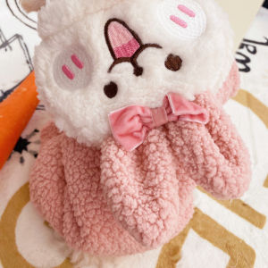 Thickened Lamb Velvet Four-Legged Clothes for Dogs Cute Rabbit Pet Clothes Warm And Cold Resistant Dog Sweater Autumn Winter Pet Supplies