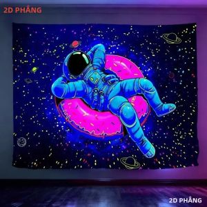 Tấm Thảm Treo Tường Hình Phi Hành Gia Không Gian VIKAMA Galaxy Planet Polyester Treo Tường Cho Phòng Ngủ Phòng Khách Ký Túc Xá - Quà Tặng Trang Trí Mềm Mại Bền Bỉ