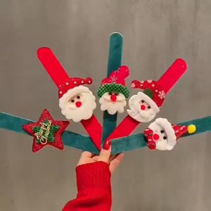 Msia (Ready Stock) Christmas Slap Bracelet Flannel Patting Santa Claus Snowman Reindeer Wristband Merry Xmas Children