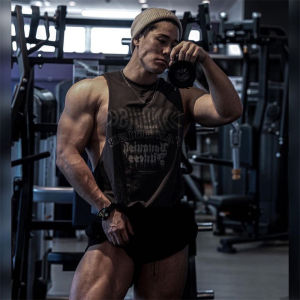 VQ VANQUISH Workout Gym Mens Tank Top Vest Muscle Sleeveless Sportswear Shirt Stringer Fashion Clothing Bodybuilding Cotton Fitness Singlets