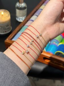 Lucky Red Rope Bracelet Handmade Weaving Pure Series Half Chain Very round Diamond Good Luck Gift Fortune Telling Year of Birth