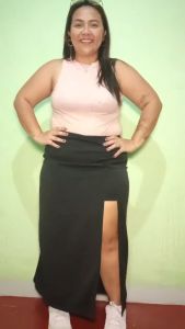 Plus Size Emily Maxi Skirt Palda – XL-3XL | Stretchable High-Waist Neoprene with Inner Short