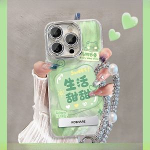 Sup&LV | เคสโทรศัพท์ Apple 16 พร้อมขาตั้ง หน้าจอป้องกันแบบเต็มจอพร้อมฟิล์มเลนส์ ดีไซน์เก๋ไก๋สำหรับผู้หญิง ป้องกันการตกหล่น