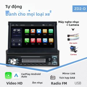 Máy Nghe Nhạc Đa Phương Tiện Ô Tô MEKEDE 1 DIN Màn Hình Cảm Ứng IPS 7 Inch Có Thể Thu Vào Với CarPlay Android Auto DAB FM Stereo Dành Cho Xe Hơi