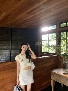 Deconstructive Aesthetic Cooling Touch Outfit Top & Low Waist Mini Skirt Set