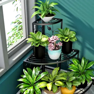 Shiok Living 🚀 3 Tingkat Flower Rack Stand Pot Plant Garden Balcony Triangle Flower Rack Pot Rack Rak Bunga Outdoor Rack