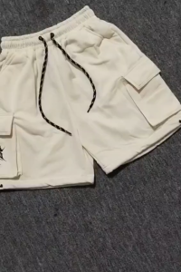 Celana Pendek Cargo Pria Wanita Bahan Fleece Tebal Premium Denim Motif Simple Grafity Bawahan Dewasa