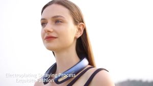 JISULIFE Super Power High Speed Air Neck Cooler Portable Neck Fan Hands Free Bladeless Fan Strong Wind Rechargeable Fan