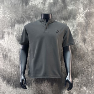 Summer 2025 New Heavyweight Henry Collar Polo Shirt Mens American Casual Loose Texture Breathable Short Sleeve T-Shirt Trendy