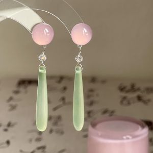 Natural Agate Waterdrop Earrings Vintage Court Style Fresh out Alloy Plated Silver Gold Womens Fashion Jewelry Ear Decor