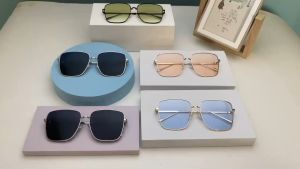 IOOI Eyewear - Kacamata Kotak Hitam Sunglasses Metal UV Protection Trend Pria Wanita 223 S