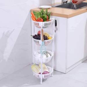 厨房蔬菜置物架(圆形) Kitchen Vegetable Rack 非常好用的蔬菜置物架,圆形的造型非常独特,你见过吗⁉😆😆 #蔬菜水果 #收纳架 # #4层款白色✔