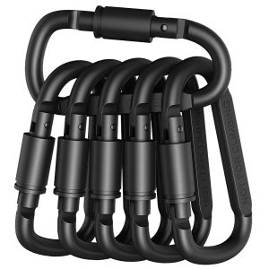 6pcs Aluminum Alloy D-Ring Backpack Carabiner Keychain Outdoor Camping Portable Hiking D-ring Snap Clip Lock Buckle