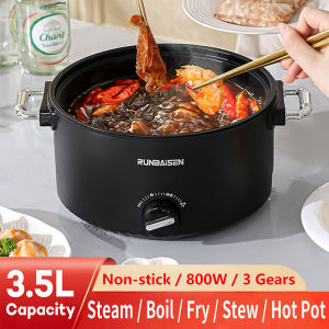 5L Electric Cooker 1000W Multifunction Electric Cooking Pot Non-Stick Hot Pot with Stainless Steel Steamer Rice Cooker