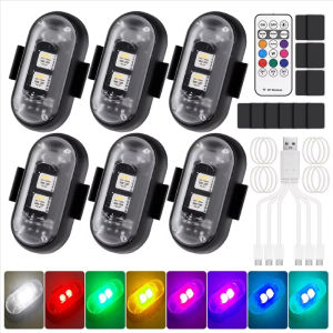 Wireless Rock Lights Fortrucks Car Led Lights Interior Wireless Wireless Led LightsWireless Remote LED Strobe Light Car Motorcycle Bike Warning Decor Lamp USB Rechargeable Aircraft Indicator 8 Colors Car Lights